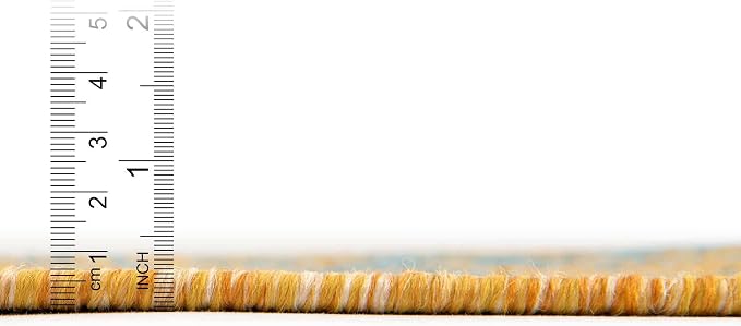 Unique Loom Jill Zarin Outdoor Collection Area Rug - Dubai (6' 7'' Round, Yellow and Aqua/ Light Blue)