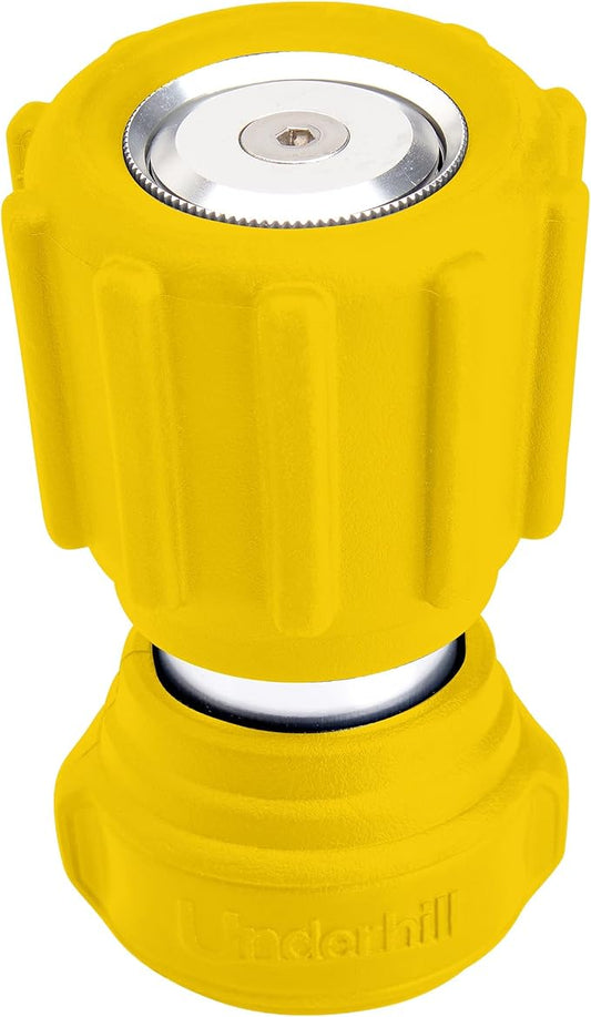 Underhill Magnum Stinger Fireman Style Garden Hose Nozzle NG400 – Heavy Duty Solid Brass Water Spray Nozzle, 11 GPM, 30–100 PSI, 3/4 Inch Thread Inlet, Jet Soak Fan Patterns, Professional Grade