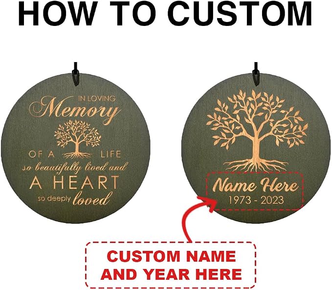 ASTARIN Wind Chimes Outdoor for The Loss of Mom Dad, Personalized Customized WindChimes for Loss of Loved One, Memorial Wind Chime as Sympathy Gift, Home Garden Patio Décor, 36'' (Produced in Texas)