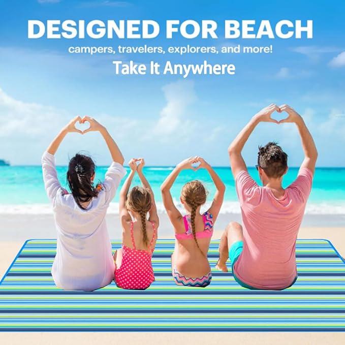 PUPOPIK Picnic Beach Blanket, Picnic Mat 80x60in Waterproof Foldable, Family Mat, Portable Large Picnic Blankets for Travel, Hiking, Music Festival