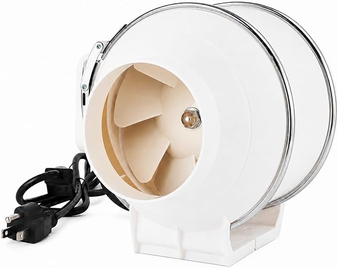 modunful 4 Inch Inline Duct Fan with On/Off Switch Wall Floor Ceiling Mount | Quiet 28 dB Exhaust Fan, 2600RPM Ventilation Fan for 3D Printer, Laser Cutter, 2x2/3x3 Grow Tent, Small Rooms