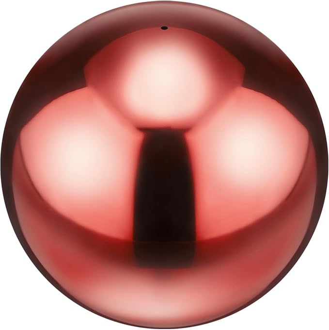 M METERXITY 1-Pack Garden Gazing Globes Ball 8 Inch 201 Stainless Steel Hollow Mirror Reflective Floating Ball for Garden/Pond/Home/Yard Outdoor Decoration [Ruby Red]