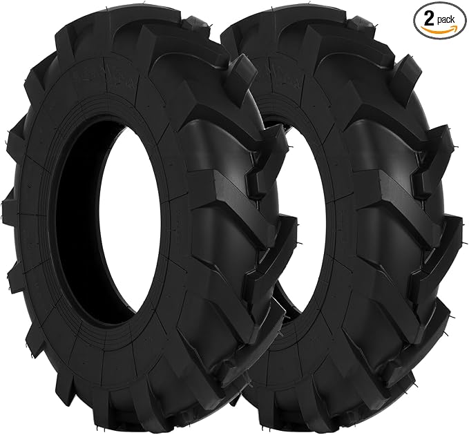 Upgraded 4.80 4.00-8 Tires Tubeless, 672LB Capacity Each, 16'' Turf Tire Compatible with J ohn Deere C ub Cad et H usqvarna C raftsman T roy-Bilt Lawn Mower, Tractor, Tiller, Wheelbarrow, 2 Pack