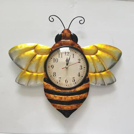 TXYS Bee Clock for Wall Decor Honeybee Outdoor Clocks and Indoor Decorative Art Wall Sculptures Your Home Yard, Hallway, Bathroom and Any Room