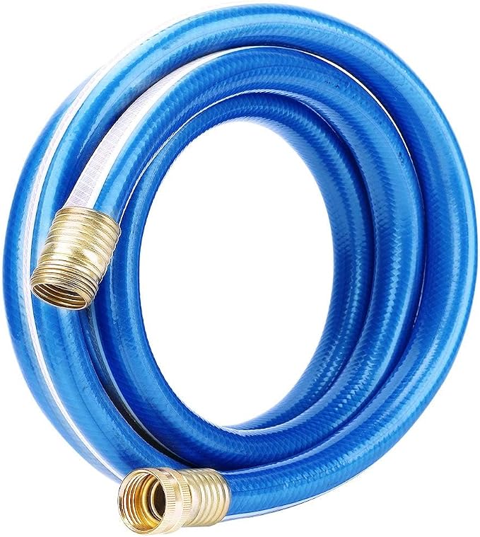 Blue Garden Hose 3/4 in. x 50 ft. -Non Kinking, Leak Free, Flexible, Male to Female Fittings -Heavy Duty Lightweight Durable PVC Water Hose -150PSI Work & 500PSI Burst, for Lawn & Commercial Use