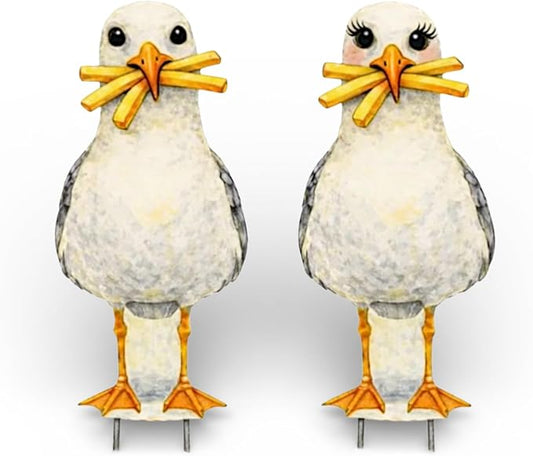 JennyGems Sully and Sally Seagulls - the Local Lovebirds Yard and Garden Signs, Weather Resistant