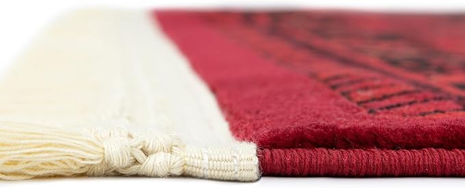 Unique Loom Tekke Collection Area Rug - Sheibani (2' 7" x 13' 1" Runner Red/Black)