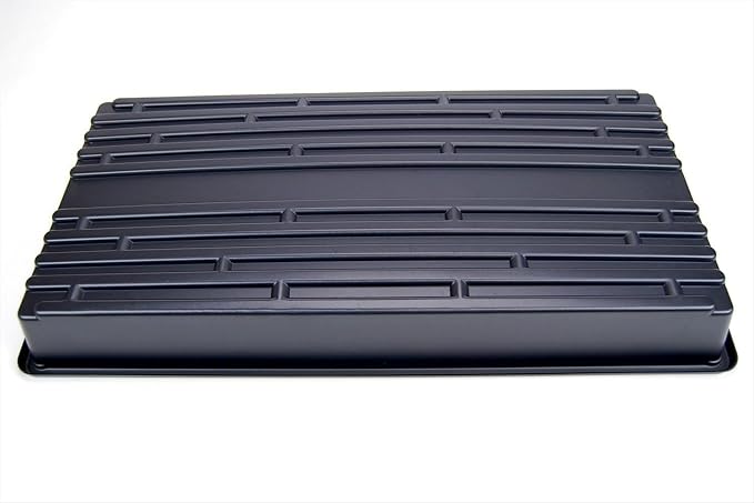 Living Whole Foods 10 Pack of Durable Black Plastic Growing Trays (Without Drain Holes) 21" X 11" X 2" - Flowers, Seedlings, Plants, Wheatgrass, Microgreens & More
