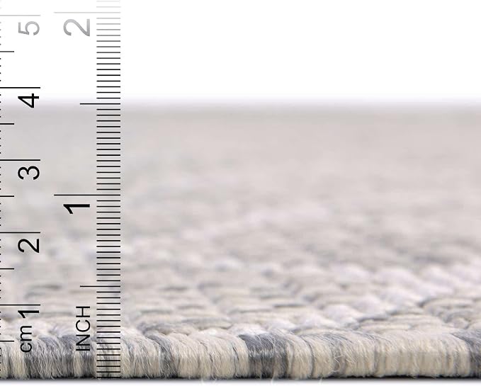 Unique Loom Outdoor Trellis Collection Area Rug - Gitter (10' x 14' 1" Rectangle, Light Gray/ Ivory)