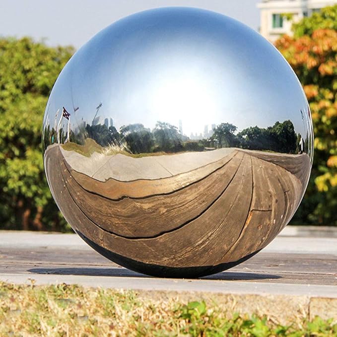 Stainless Steel Gazing Ball, Mirror Polished Hollow Ball Reflective Garden Sphere, Floating Pond Balls Seamless Gazing Globe for Home Garden Ornament Decorations (15CM X 1PCS)