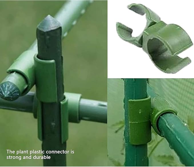 60pcs Adjustable Plant Trellis Connector Clip 3 Types Plant Stake Connectors Garden Tomato Sticks Clip for Plant Supports Climbing (8mm)