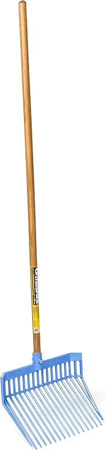 Little Giant® DuraFork Pitch Fork | Manure Fork | Polycarbonate Stable Fork with Angled Tines | Berry Blue