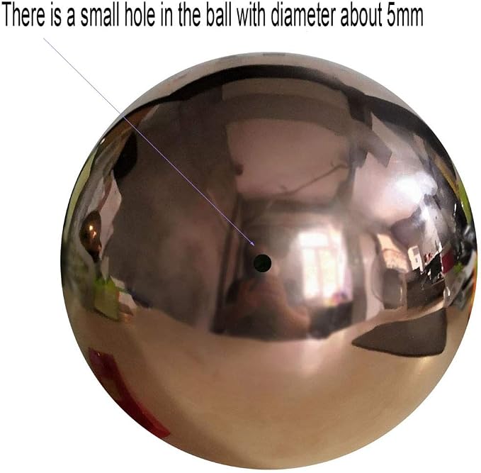35cm/14 inch Diameter Gazing Globe Mirror Ball,Rose Gold Stainless Steel Polished Reflective Smooth Garden Sphere,Colorful and Shiny Addition to Any Garden or Home