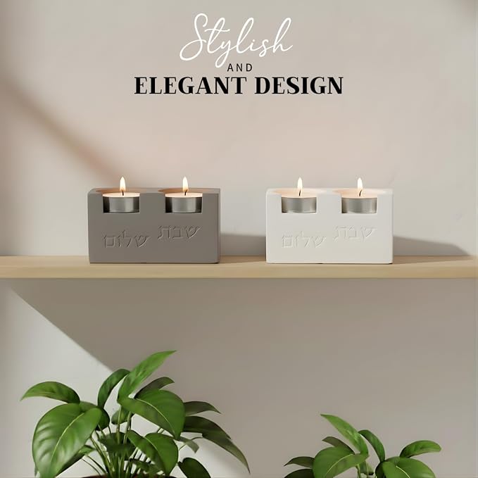 Cube Luxury Candle Holder Set – Modern Décor for Living Room & Dining Table - White