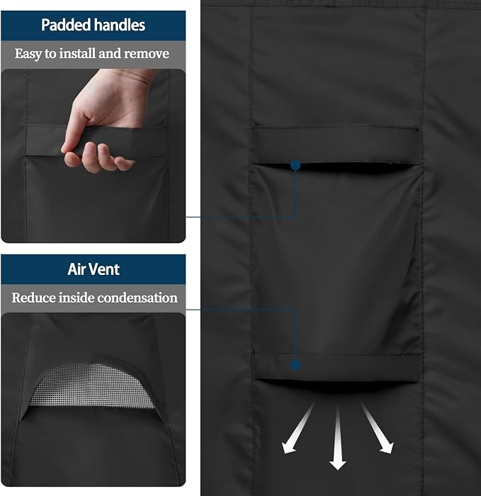 Easy-Going Square Patio Furniture Cover Waterproof Outdoor Dining Table and Chair Cover Anti-UV Outside Sectional Sofa Set Covers (126"L x 126"W x 32"H, Black)