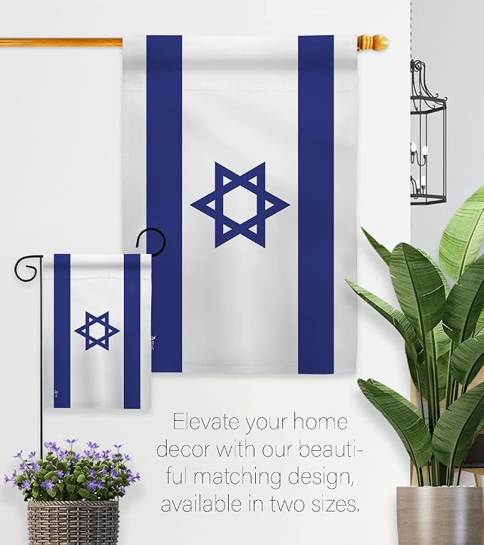Israel Flag Bandera de Israeli American Flag for Outside Banner Pack Lawn Garden Outdoor Wall Poster Door Grave Cemetery Tapestry Grandma Gifts Cemetery Decor Jewish Decorations Made in USA