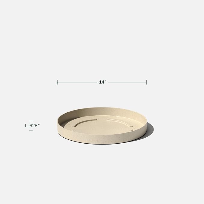 Veradek Mason Series Lima Planter - Round Planter for Indoor or Outdoor Porch/Garden | Made from Plastic-Stone Composite with Drainage Holes | Modern Décor for Succulents, Flowers, Small Plants