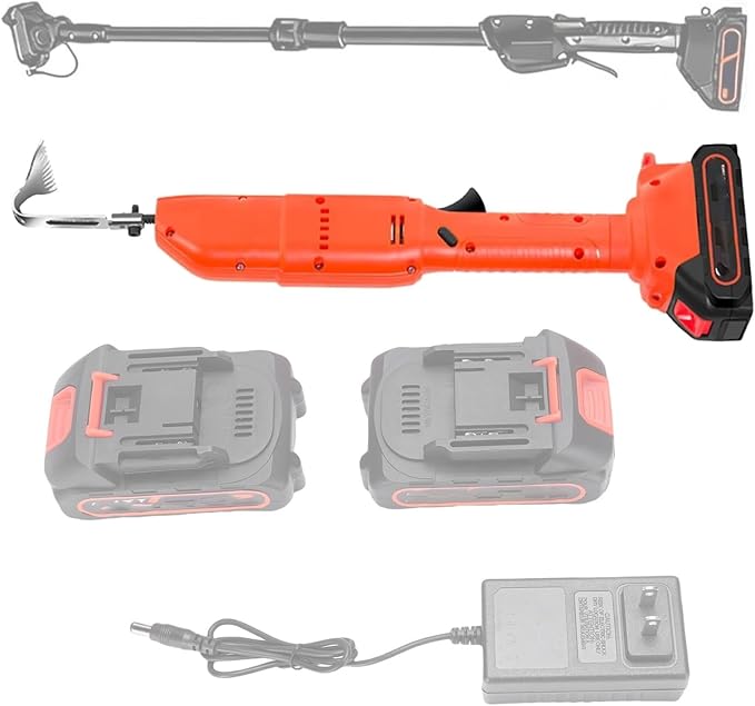 Stand Up Weed Puller Tool,Heavy Duty Detachable 11-Claw Weeder with Ergonomic Long D-Handle | Tools for Effortless Garden Weed Removal Dandelions More 2Batteries-withPole