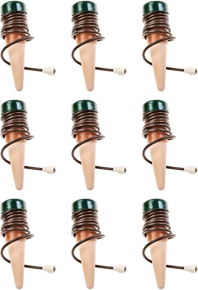 Blumat Classic Self-Watering Stakes - Prevents Overwatering and Underwatering for Healthy Growth While You are Away - Ideal for Indoor Plant Watering (9 Pack w/o Adapter)
