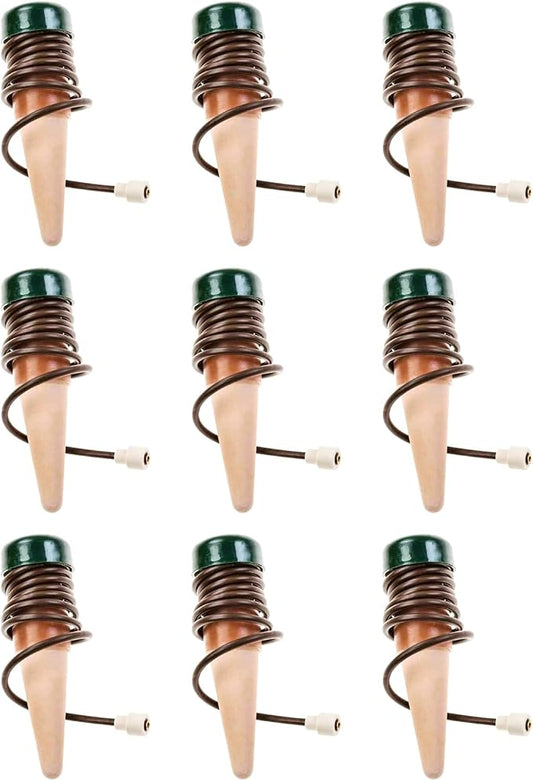 Blumat Classic Self-Watering Stakes - Prevents Overwatering and Underwatering for Healthy Growth While You are Away - Ideal for Indoor Plant Watering (9 Pack w/o Adapter)