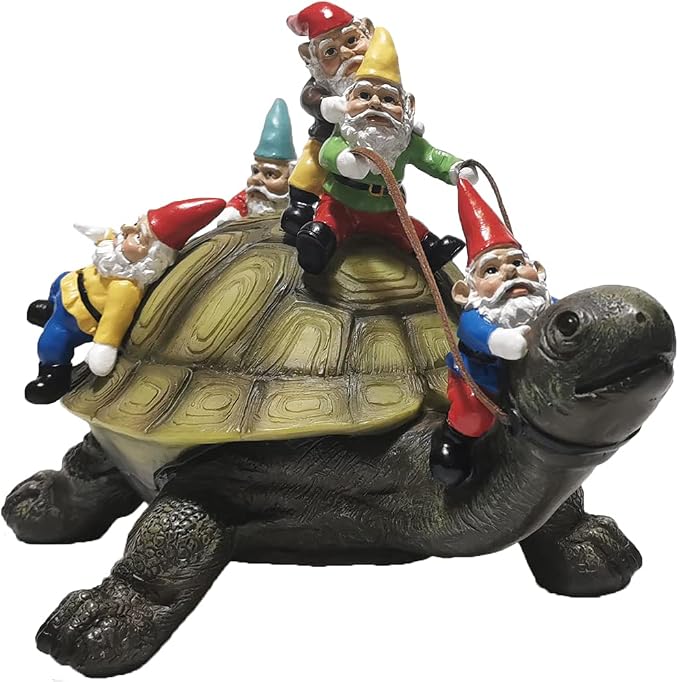 Sunthus Garden Gnomes Decorations for Yard Statues Turtle Outdoor Decor | Funny Resin Art Figurine For Gnome Lovers