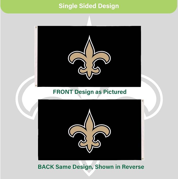 Team Sports America NFL New Orleans Saints 3 x 5 Outdoor Durable House Flag with Grommets | Sport Team Flag & Banner | Indoor Wall Decoration for Room