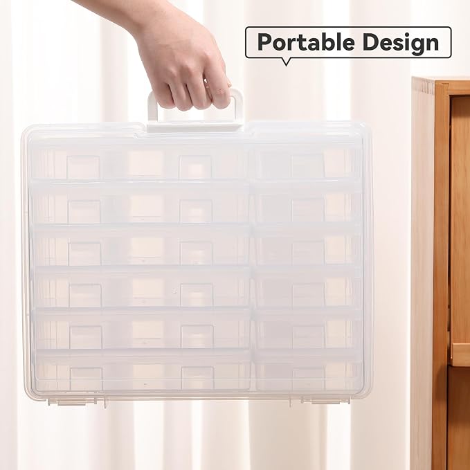 novelinks Stackable Plastic Clear Storage Box Containers with Latching Lid - Art Craft Supply Organizer Storage Containers for Pencil Box,Crayon, Jewelry (6 Pack Medium+6 Pack Small-Clear)