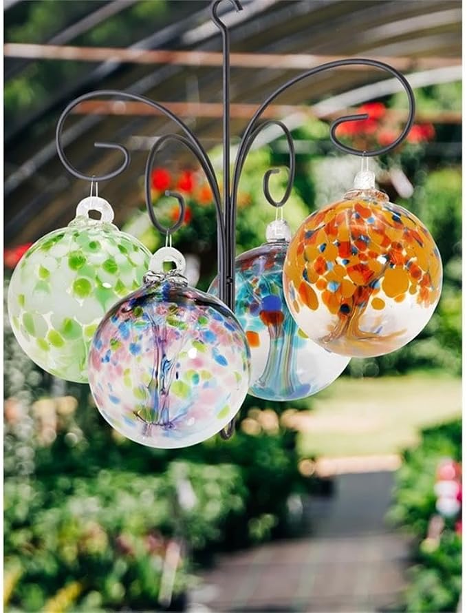 Dale Tiffany Hand Blown Glass, 6" Diameter Celtic, Tree of Life Collection, Witch Globe Hanging Garden Indoor/Outdoor Decorative Ornament Gazing Ball