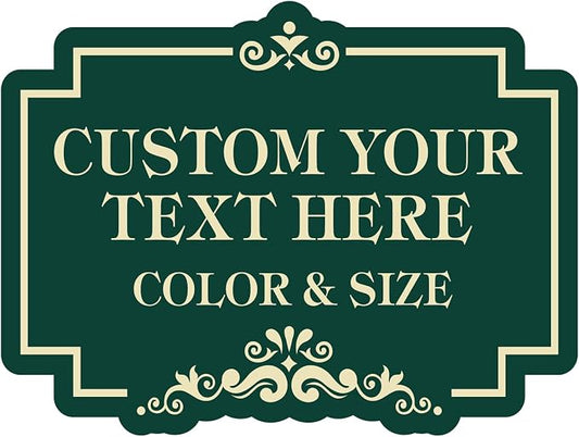 Custom Sign Outdoor Metal - Personalized Sign for Outside House,Deliver Delivers,Road,Pool,Yard,Garden,Porch,Backyard,Business,Fade Resistant Highly Visible 18 x 12 inch