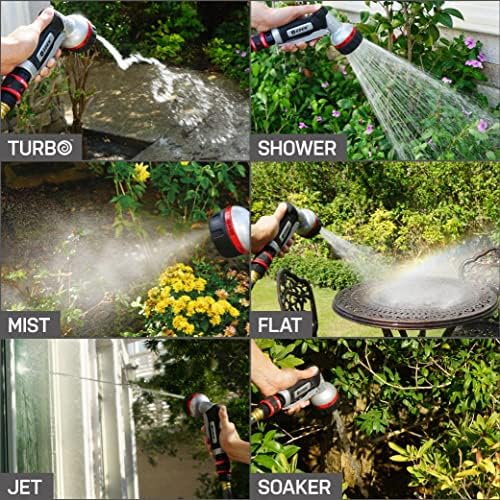 Eden PRO Metal 6-Pattern Hose Nozzle: Front Trigger, Cyclonic Turbo Spray - Image 3