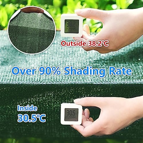 90% Blackish Green Shade Cloth, 6.5 x 10 ft with Reinforced Grommets - Image 5
