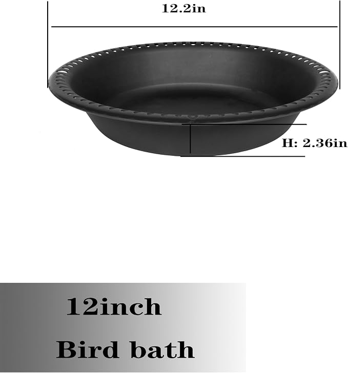 OVZILKI 12 inch BirdBath Bowl Only with Rust-Proof Black Chains, Bird Baths for Outdoors Heavy Duty, Hanging Bird Bath Hanging Bird-Feeder for Garden Backyard Decor (Brown 1 Pack)