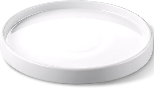 saffruff White Ceramic Plant Saucer 10 Inch, Sturdy Plant Pot Tray Plate for Flower Pots, Round Ceramic Saucer Tray to Catch Water Drip & Drainage, Indoor Outdoor Planter Base