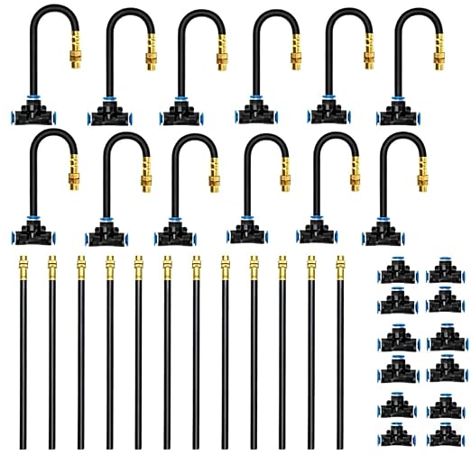 Bluepro 2026-Upgrade Drip Irrigation System, No 1/4 Pipe, only 12pcs Adjustable Copper Nobbles and Quick Connectors