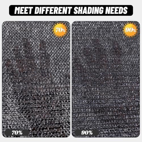 Sun Shade Cloth with Grommets for Garden, 90% 20x30ft, Black - Image 4