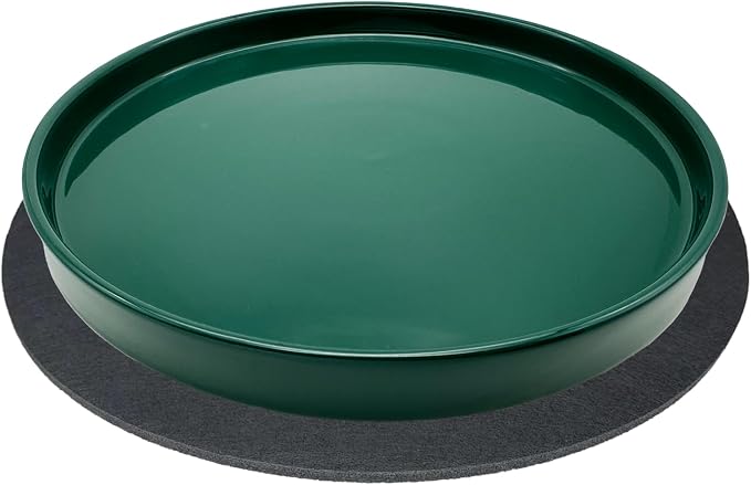 Yukfona Ceramic Plant Saucer Tray 1 Pcs 10 Inch Green, 10.83" OD x10.24 ID x1.1 Deep| Fits Flower pots Bottom≤ 10.24", Heavy Duty Glazed Round Planter Drip with Catch Basin for Indoor Outdoor Plants