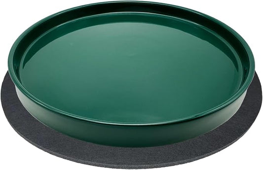Yukfona Ceramic Plant Saucer Tray 1 Pcs 10 Inch Green, 10.83" OD x10.24 ID x1.1 Deep| Fits Flower pots Bottom≤ 10.24", Heavy Duty Glazed Round Planter Drip with Catch Basin for Indoor Outdoor Plants