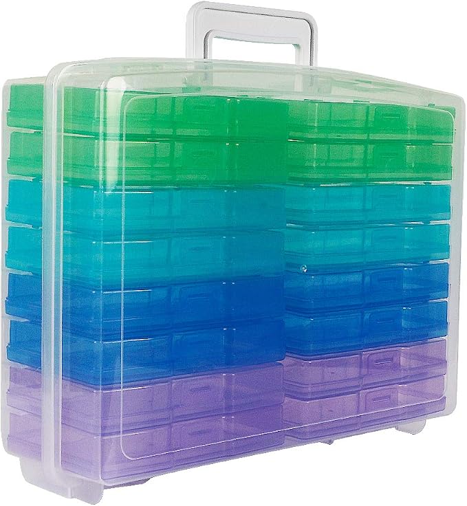 novelinks Photo Storage Box and 16 Inner 4" x 6" Photo Storage Containers | 1Pack Color, Photo Albums 4x6 Pictures, Photo Organizers and Storage, Card Game Storage, Task Boxes for Special Education