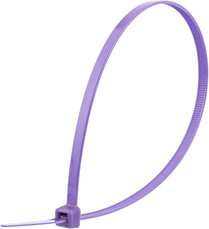 Electriduct 11" Nylon Cable Zip Ties Self-Locking Adjustable Plastic Ties - Purple (100 Pack)
