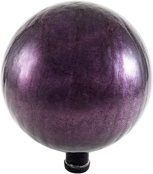 Achla Designs 12-Inch Crackle Gazing Globe Ball, Plum