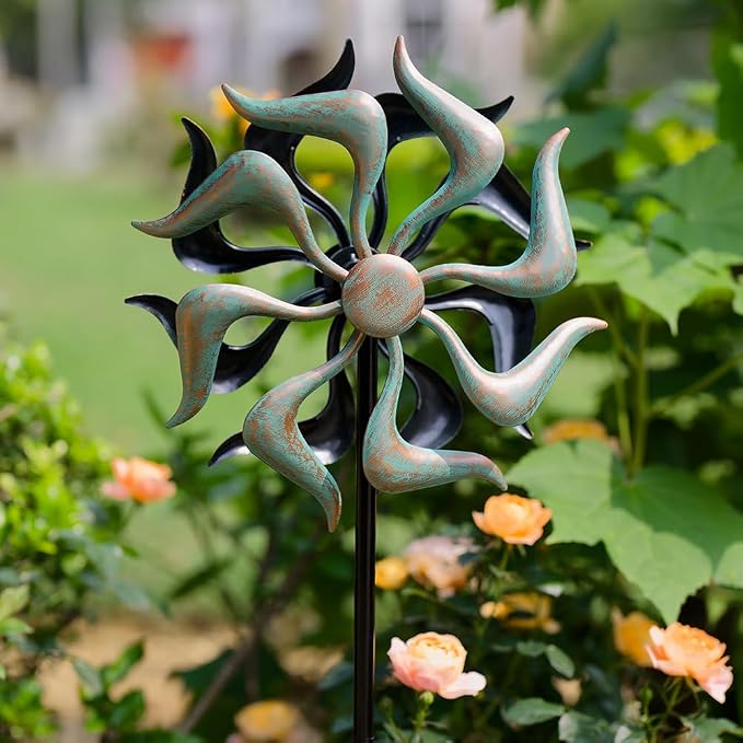 Stargarden Wind Spinners Outdoor, Metal Wind Spinner | Kinetic Wind Sculptures & Spinners, Decorative Pinwheels Double Windmill for Yard, Garden Decor