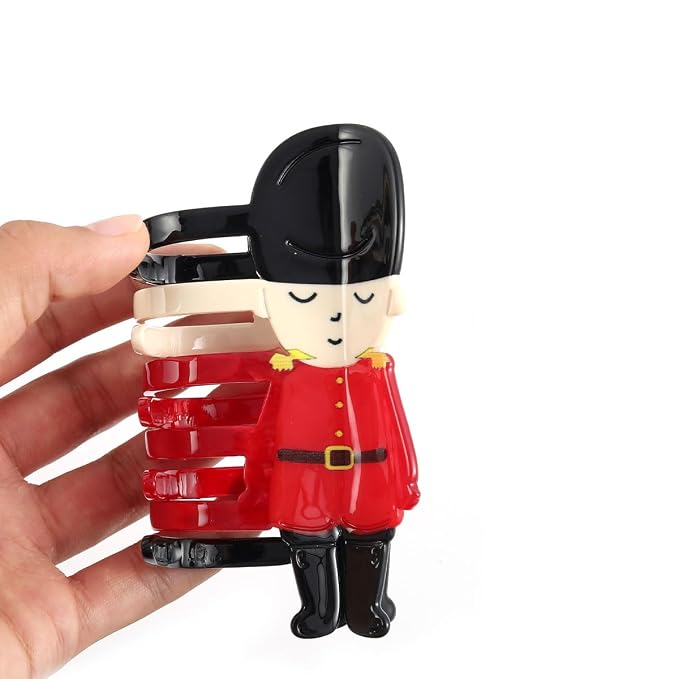 Personalized London Icon British Soldier Hair Calw Clip,Fun Acetate Hair Claw for Women Girls Hair Accessories Gift