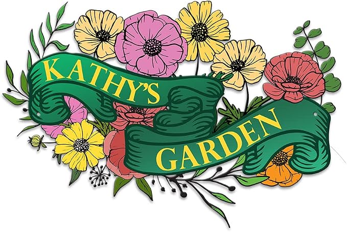 MeMate Custom Metal Garden Plaque - Female, Mom & Grandma Personalized Sign, Rustic Decor for She Shed & Housewarming Gifts