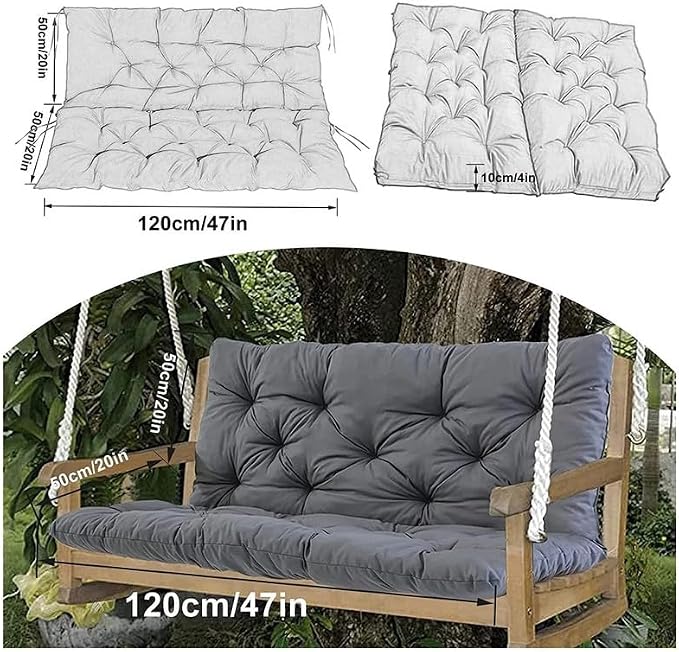 Swing Cushion Replacement Outdoor Porch Waterproof Bench Cushion 2-3 Seater Washable Bench Replacement Cushions for Outdoor Patio Porch Swing Cushions
