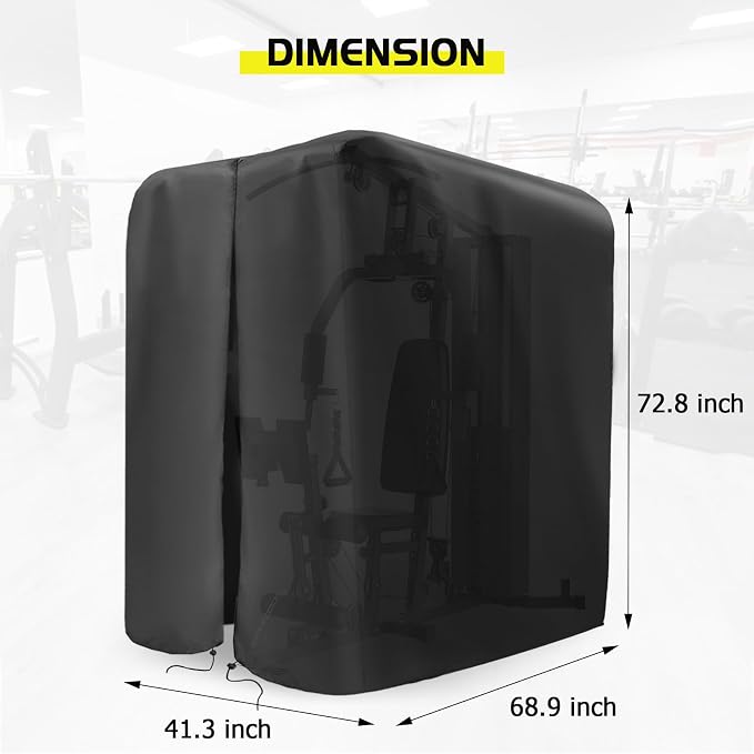 Home Gym Cover for Marcy Multi Gym Set/ Outdoor Workout Equipment | 41.3x68.9x72.8,Waterproof Dustproof Heavy Duty Oxford Fabric,for Weight Machine/Large Gymnastics Bar/Total Gym