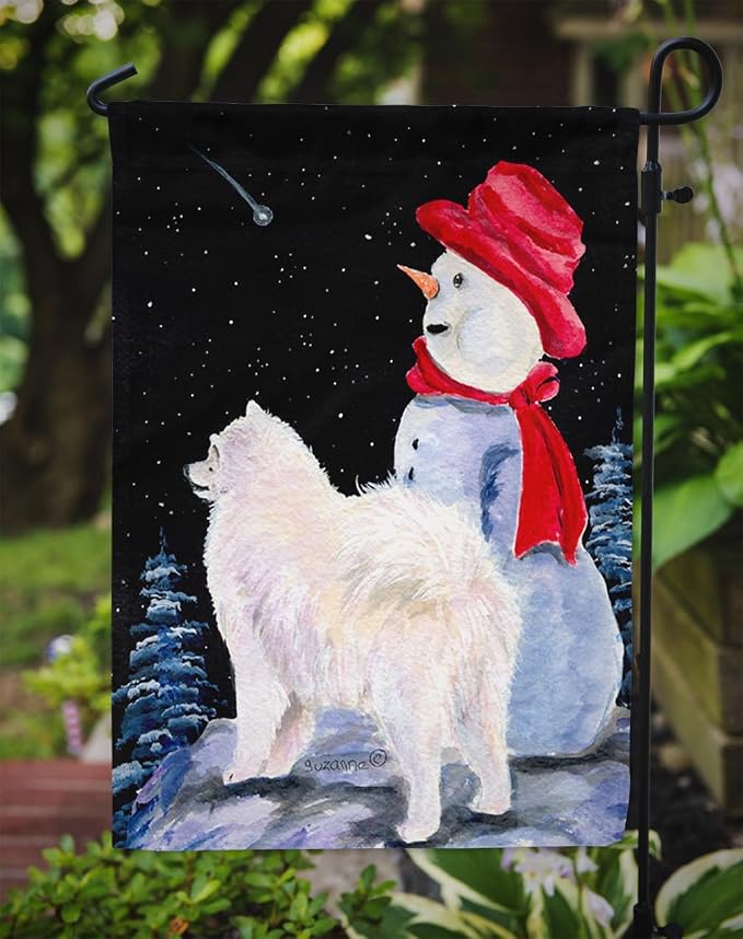 Caroline's Treasures SS8572GF Samoyed Garden Flag Mailbox Flag Decorative Yard Flag Banner Outside Patio Artwork Yard Flower Beds, Garden Size, Multicolor