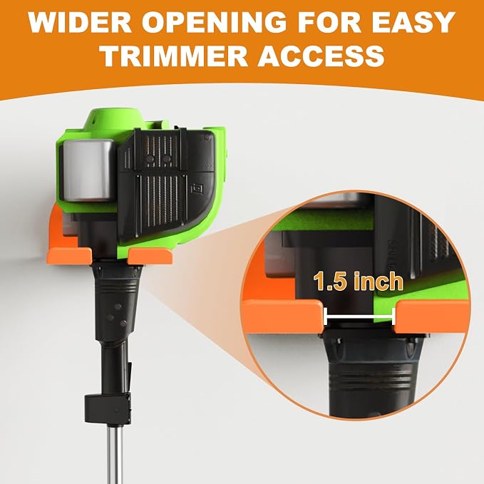 Weedeater Hanger, Heavy Duty Weed Eater Hanger Wall Mount, Garden Power Tool Holder with Rubber Coating for Grass Trimmer, Hedge Trimmer, Leaf Blower, Garage Organizer, 3 Pack