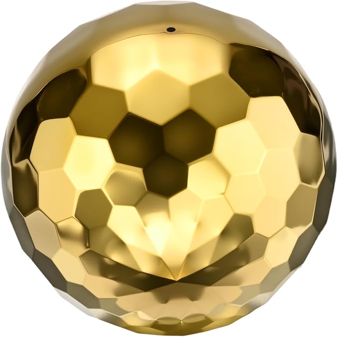 M METERXITY 1-Pack Garden Gazing Globes Ball Sculptures Diamond 8 Inch 304 Stainless Steel Hollow Mirror Reflective Floating Ball for Garden/Pond/Home/Yard Outdoor Decoration [Gold]