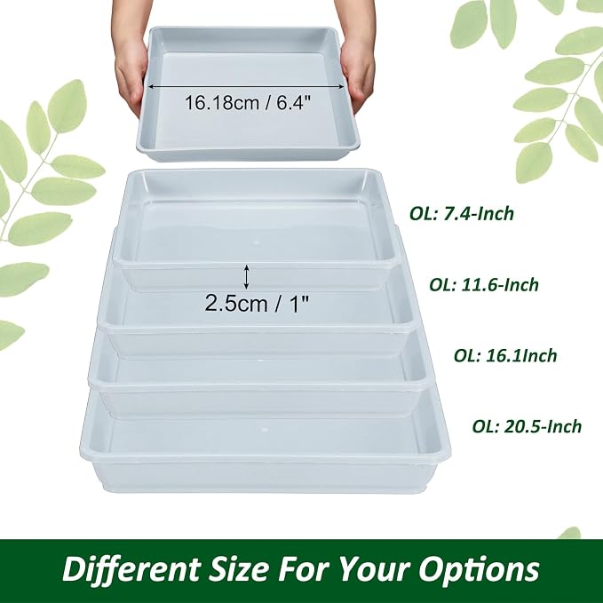 PATIKIL Plant Saucer Tray, 15 Pack 7 Inch Plastic Square Plant Saucer Flower Planter Drip Tray for Indoors Outdoors Patio Balcony, White