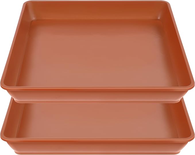 LWALRS 2 Pack Square Plant Saucer 16 Inch, Large Deep Plant Trays for Pots, Duty Plastic Plant Saucer, Heavy Duty Plant Pot Saucers, Planters for Indoors and Outdoors Plants.